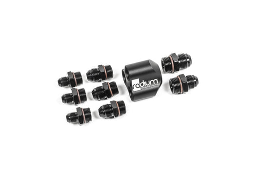 Radium Engineering 3 Into 1 Distribution Block w/ Fittings