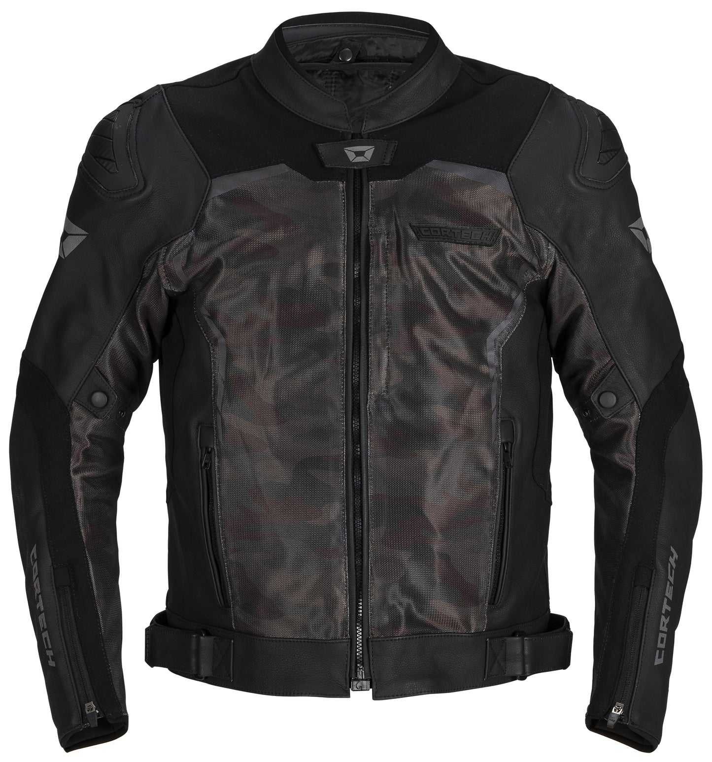 VADER LEATHER JKT BK/CAM MED