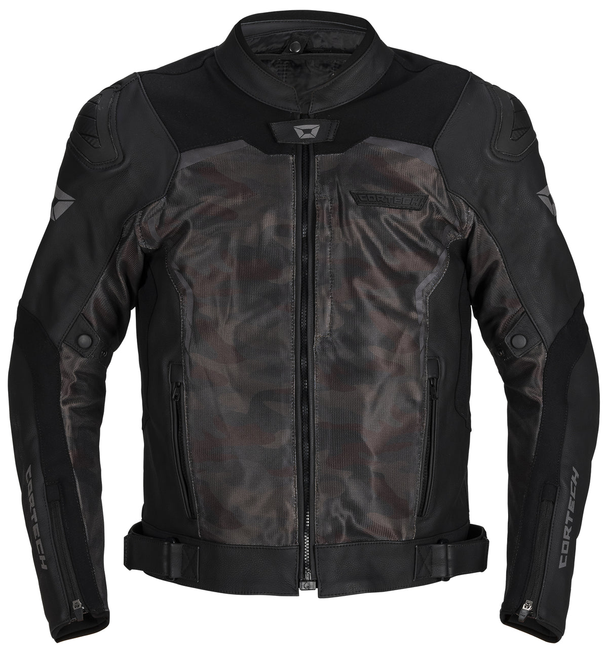 VADER LEATHER JKT BK/CAM LRG