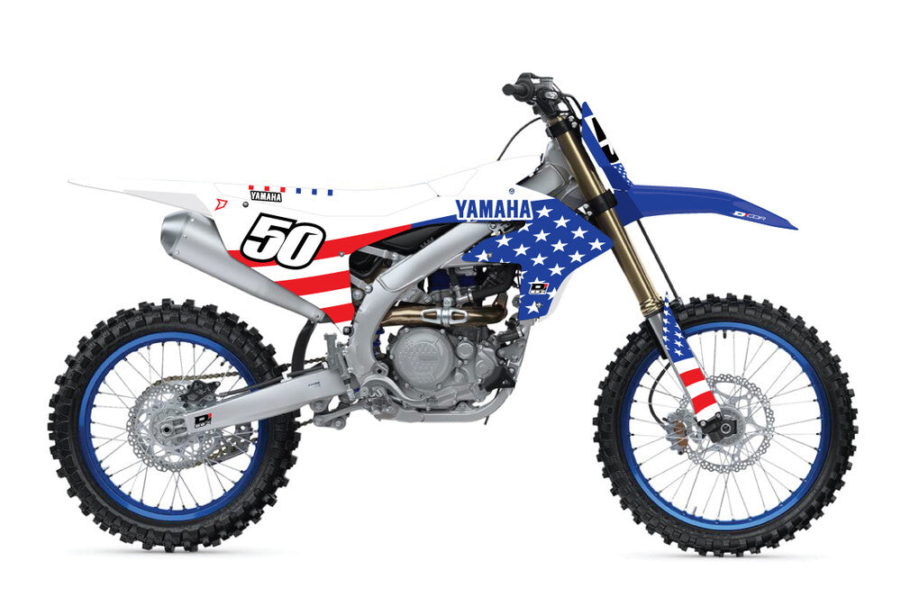 COMPLETE GRAPHIC KIT USA YAMAHA YZF250/450 WHT BG