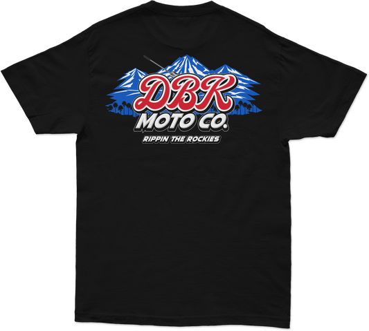 RIPPIN THE ROCKIES TEE BLACK