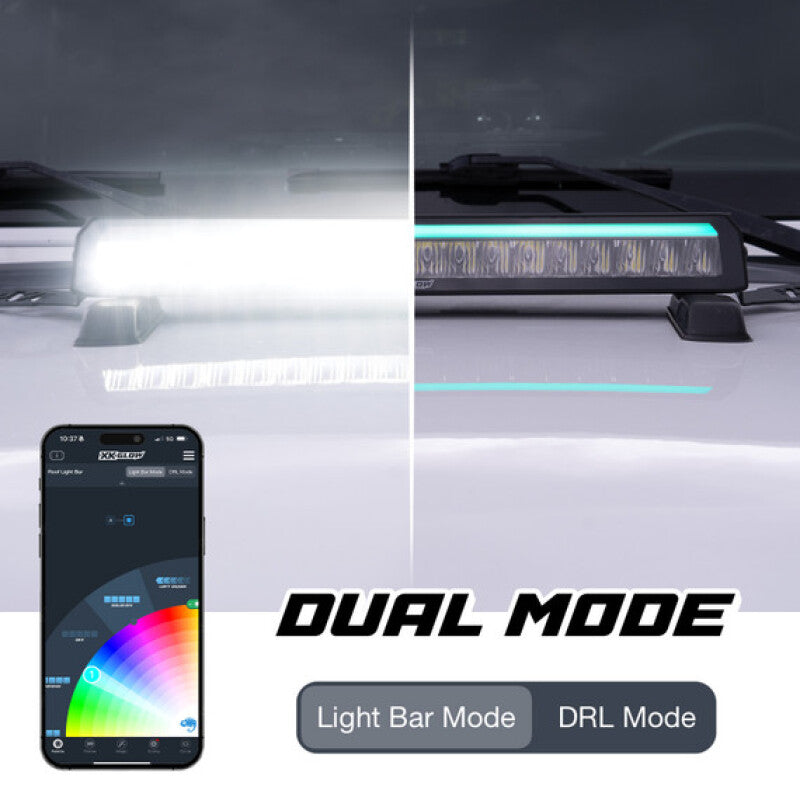 XK Glow XKmax 20in Offroad Light Bar w/ RGBW Chasing DRL & App Control