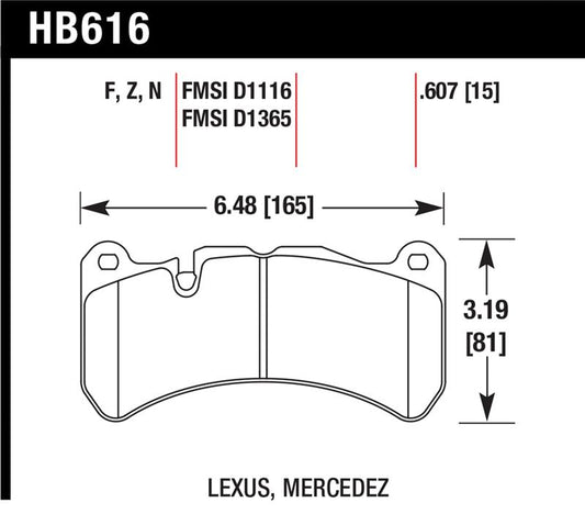 Hawk 08-09 Lexus IS-F Performance Ceramic Street Front Brake Pads