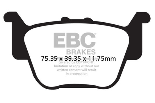 EBC 09-12 Honda TRX 420 FPA Fourtrax Rancher AT Power Steering Rear Left SV Brake Pads