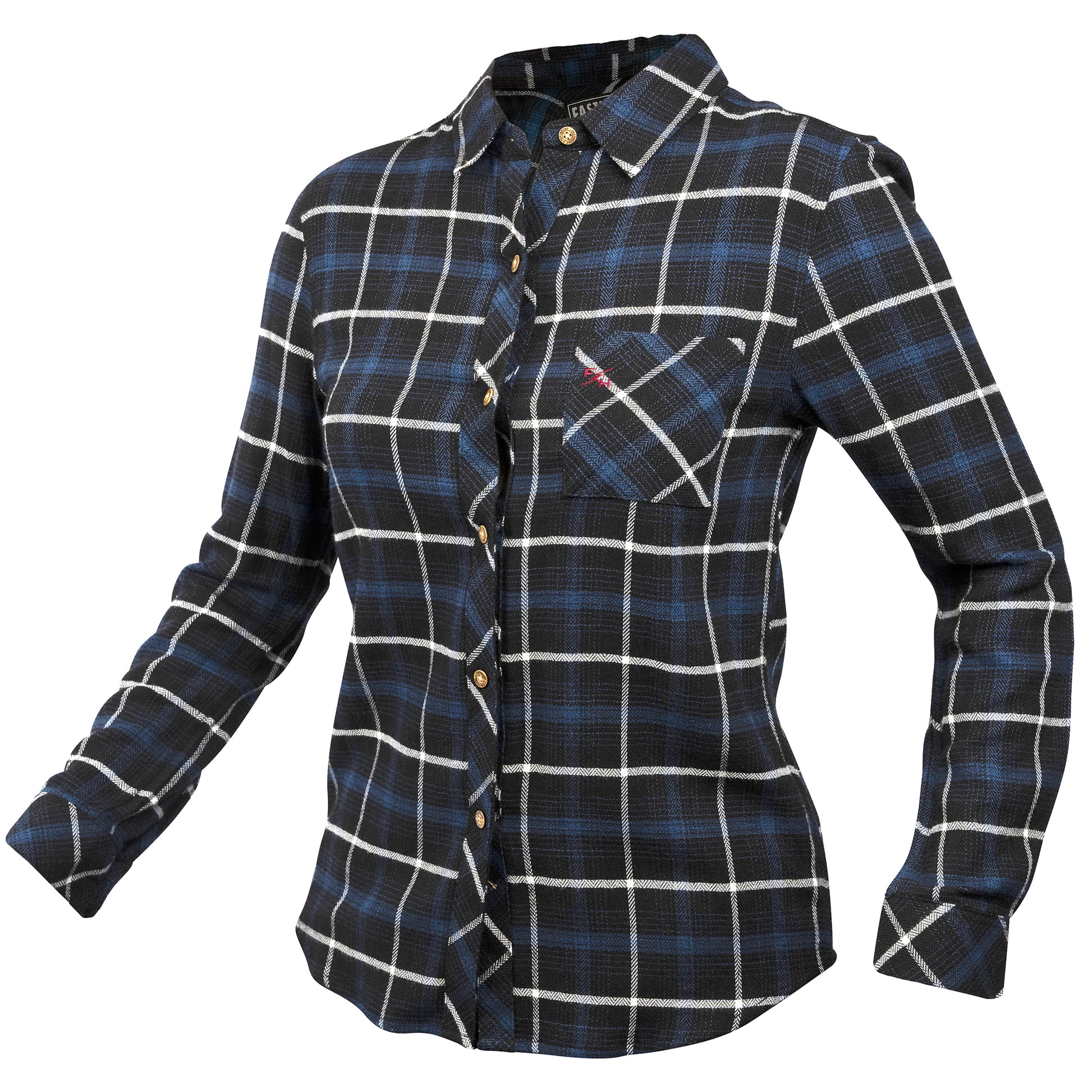 WM HONEY FLANNEL BLU/BLK SML
