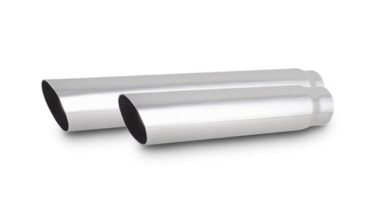 Vibrant 4in Round SS Truck/SUV Exhaust Tip (Single Wall Angle Cut) - 3in inlet 20in long