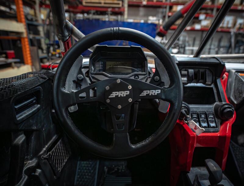 PRP Flat Leather Steering Wheel - Black