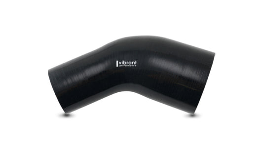 Vibrant 3.50in ID x 4in ID Gloss Black Silicone 45 Degree Transition Elbow