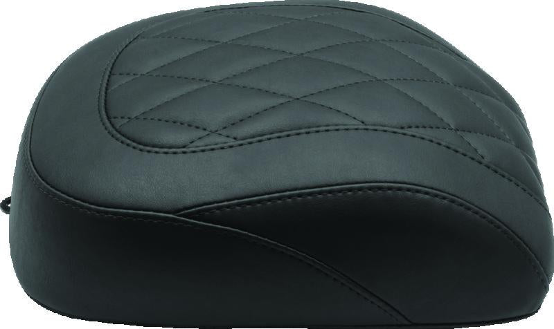 Mustang 18-21 Harley Fat Boy Wide Tripper Passenger Seat Diamond Stitch - Black