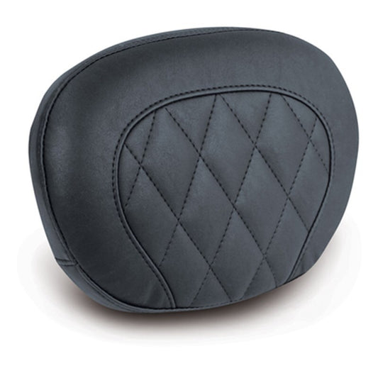 Mustang 97-21 Harley Touring Sissy Bar Pad (12 inch x 9 inch) Diamond Stitch- Black