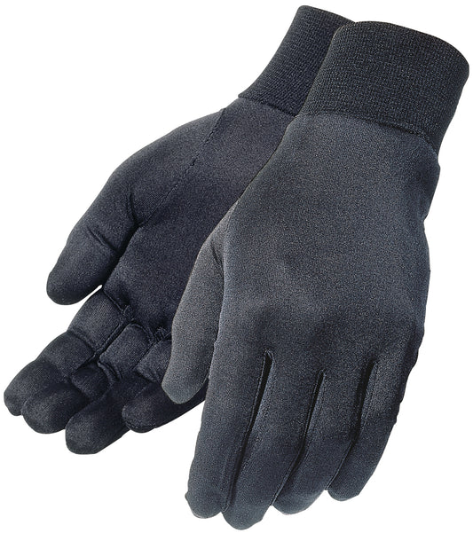 SILK GLOVE LINER BLACK LRG