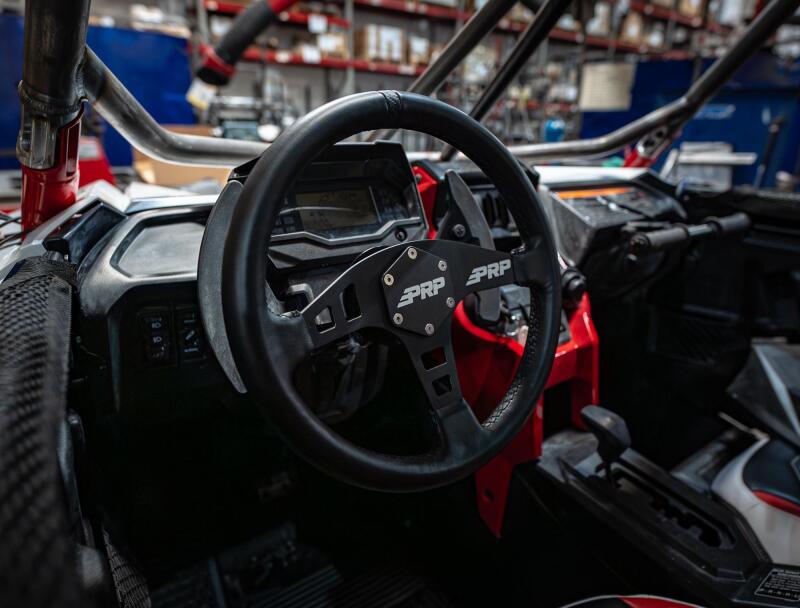 PRP Flat Leather Steering Wheel - Black