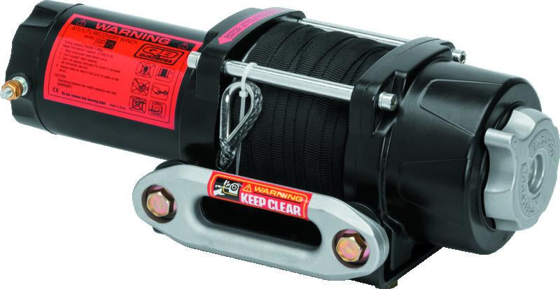 QuadBoss Winch Kit - 39ft x 3/16in Synthetic Rope - 3hp - Hawse Fairlead - Wired Remote - 2500lb