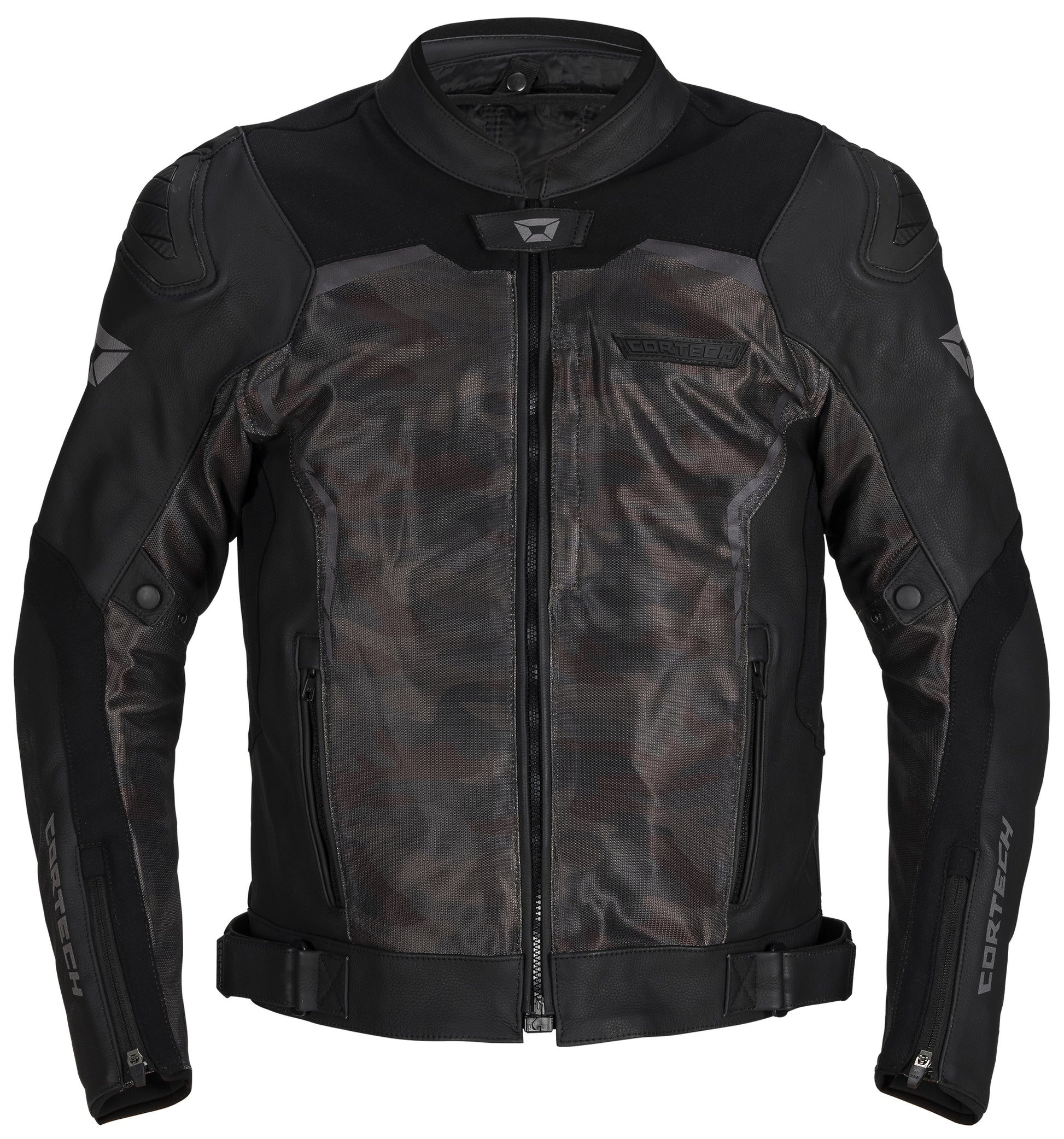 VADER LEATHER JKT BK/CAM MED