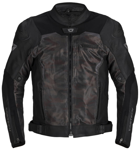 VADER LEATHER JKT BK/CAM LRG