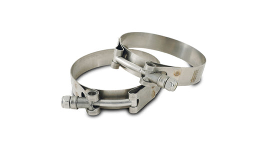 Vibrant SS T-Bolt Clamps Pack of 2 Size Range: 2.00in to 2.30in O.D. For use w/ 1.75in I.D. coupling