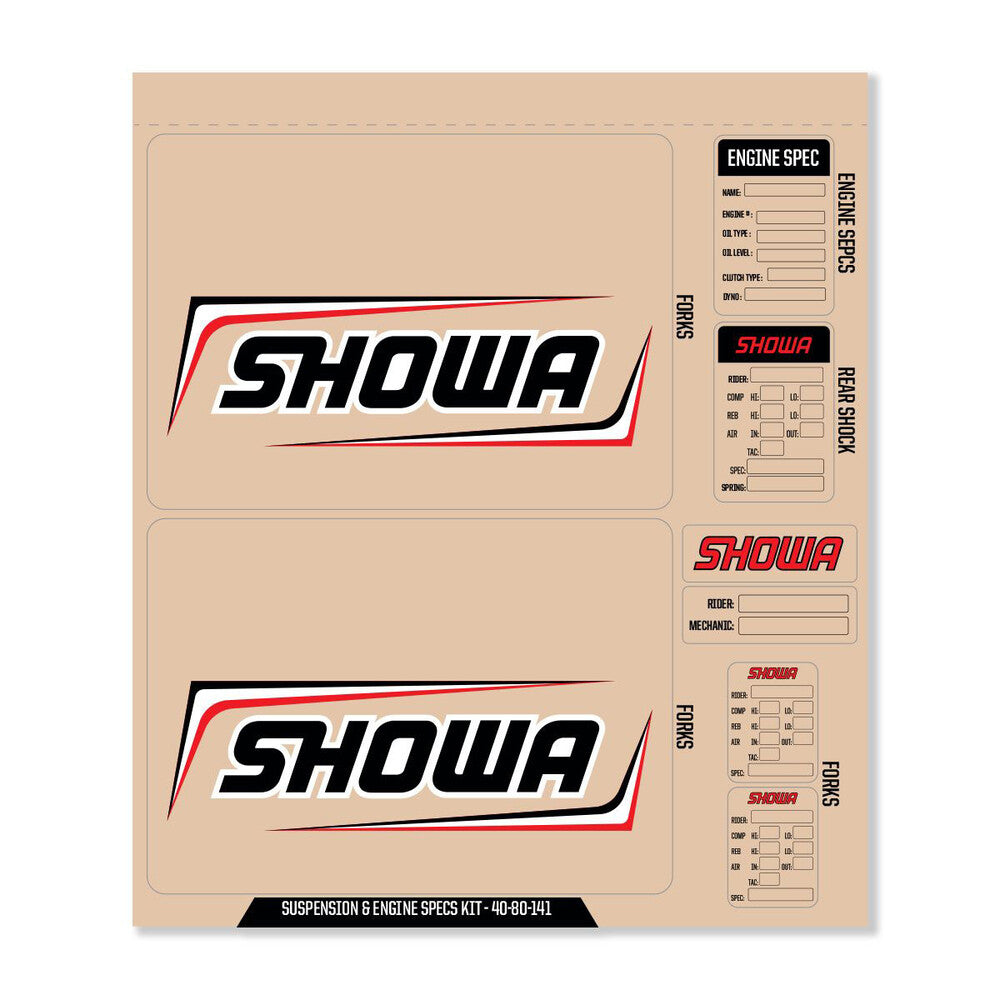 SHOWA DECAL KIT SHOWA FORK/SHOCK/ENG
