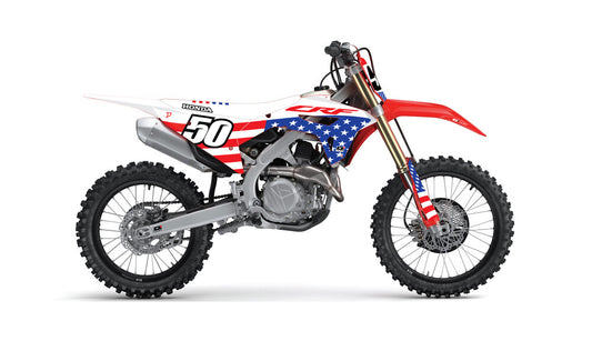 COMPLETE GRAPHIC KIT USA HONDA CRF250R/450R WHT BG
