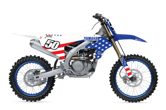 COMPLETE GRAPHIC KIT USA YAMAHA YZF250/450 WHT BG