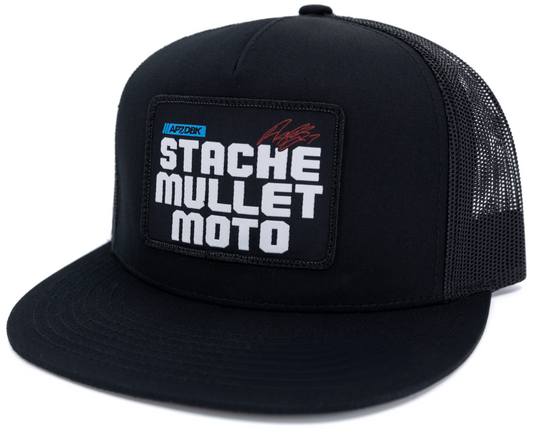 STACHE MULLET MOTO 2FIFTY HAT BLACK