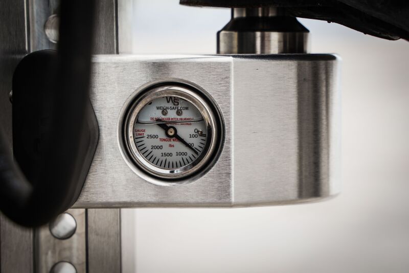 Weigh Safe 8in Drop Hitch w/Built-in Scale & 2in Shank (10K/12.5K GTWR) w/WS05 - Aluminum