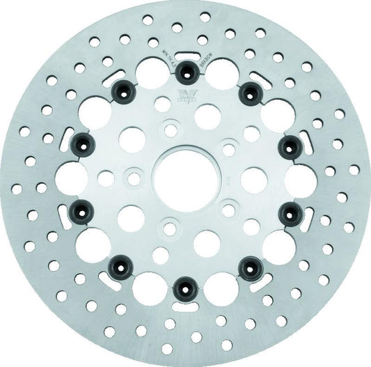 Twin Power 84-17 Big Twin Exc 11.8 and Lug Mount 84-13 XL Front 11.5 Floating Rotor W/Holes Silver