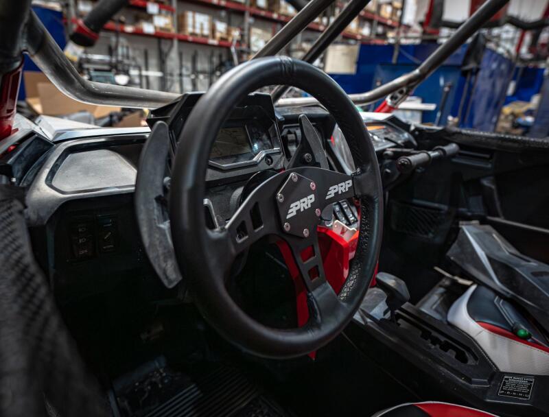 PRP Flat Leather Steering Wheel - Black