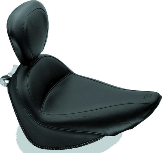 Mustang 00-15 Harley Softail Standard Rear Tire Standard Touring Solo Seat w/Driver Backrest - Black