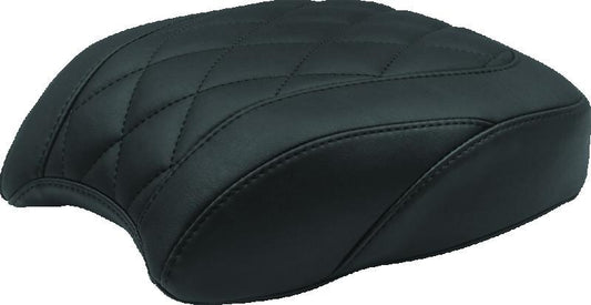 Mustang 97-21 Harley Touring Sissy Bar Pad (12 inch x 9 inch) Diamond Stitch- Black
