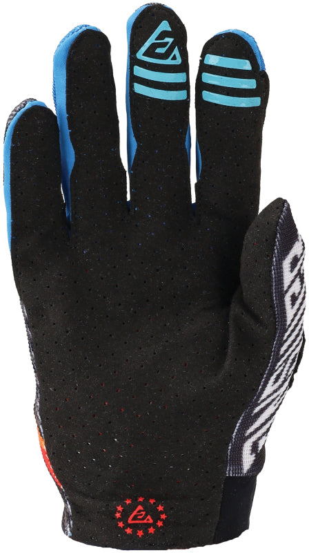 Answer Aerlite Drip Gloves Black/White/Rainbow Youth - Medium