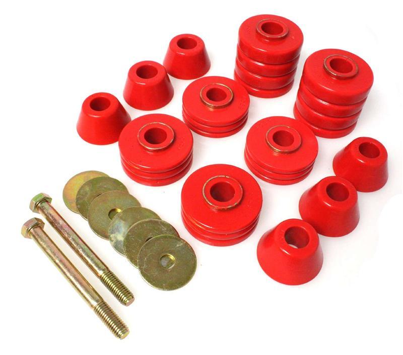 Energy Suspension 73-80 GM 1/2 Ton C-10/C1500 Pick Up 2WD Red Body (Cab) Mount Set