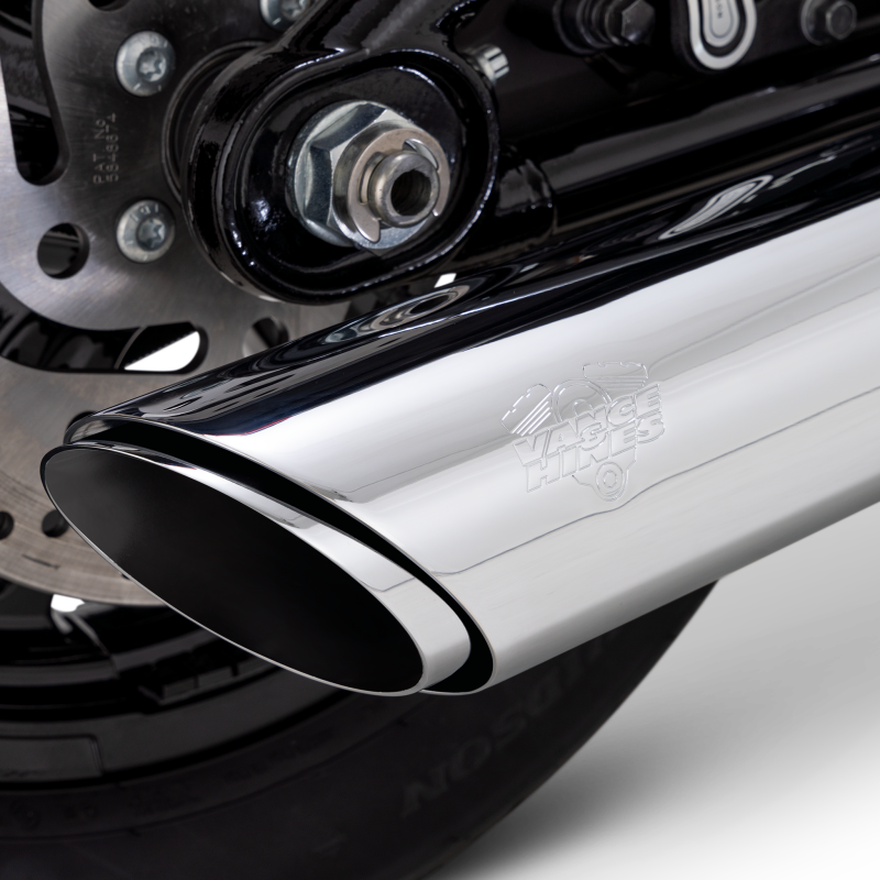 Vance & Hines 2025+ HD Softail Twin Slash 4in Round Chrome Slip-On Exhaust